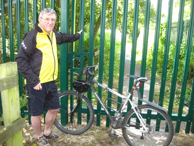 Alan Hilliar at the closed footpath