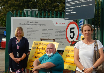 Pedestrian and wheelchair users at Alresford tip