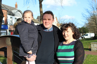 Cllr Thomas Mitchell with wife Emily and daughter Pippa. Thomas and Emily will continue to campaign on behalf of residents in North Camp and Farnborough.