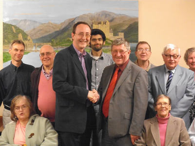 Alan Hilliar with Adrian Collett and local party members