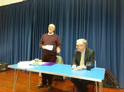 Local party Chair Brian Jupp introduces Lord Newby to local members